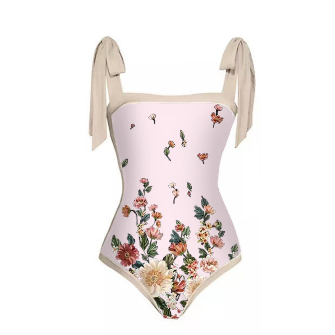 Mesh Two Piece French Swimsuit Digital Printing Sheath Dress Swimsuit for Women Bella Mia